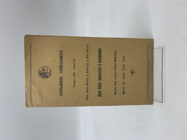 Dopolavoro corniglianese. Maggio 1929. Mostra artistica dopolavoristica di incoraggiamento (pieghevole)